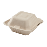 Small Biodegradable Takeout Boxes - Karat Earth 6''x6'' Compostable Bagasse Hinged Containers - 500 ct-To-Go Packaging-Karat-Restaurant Supply Drop