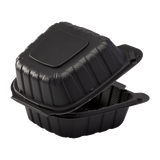 Small Black Take Out Containers - 6"x6" Mineral Filled Hinged Carry Out Boxes - Karat Earth - Black - 400 ct-To-Go Packaging-Karat-Restaurant Supply Drop