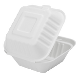 Small Compostable Food Containers - Karat Earth 6''x6'' Compostable Bagasse Hinged Containers - 500 ct-To-Go Packaging-Karat-Restaurant Supply Drop