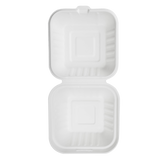 Small Compostable Food Containers - Karat Earth 6''x6'' Compostable Bagasse Hinged Containers - 500 ct-To-Go Packaging-Karat-Restaurant Supply Drop