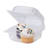 Small PLA Compostable Carry Out Containers - 6''x6'' - Karat Earth - 500 ct-To-Go Packaging-Karat-Restaurant Supply Drop