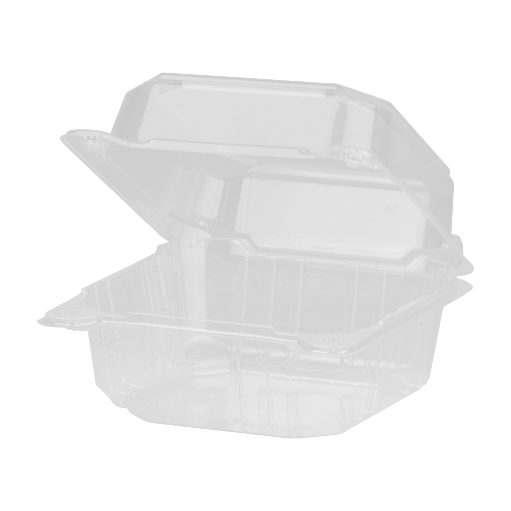 Small PLA Compostable Carry Out Containers - 6''x6'' - Karat Earth - 500 ct-To-Go Packaging-Karat-Restaurant Supply Drop