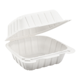 Small White Takeout Boxes - 6"x6" Mineral Filled Hinged Food Containers - Karat Earth - 400 ct-To-Go Packaging-Karat-Restaurant Supply Drop