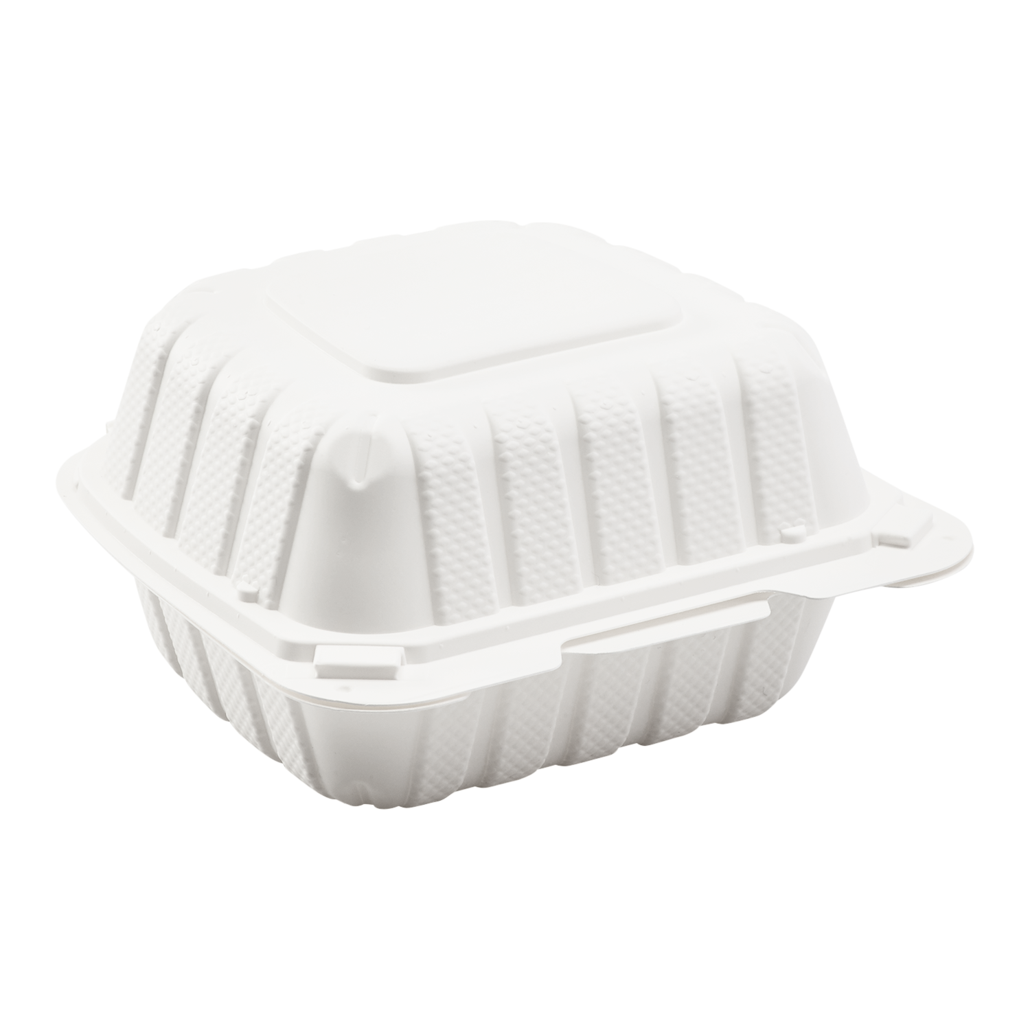 Small White Takeout Boxes - 6"x6" Mineral Filled Hinged Food Containers - Karat Earth - 400 ct-To-Go Packaging-Karat-Restaurant Supply Drop