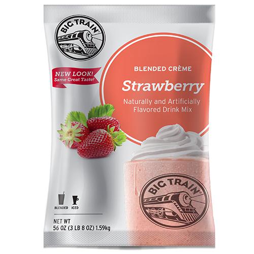 Strawberry Blended Creme Frappe - Big Train Mix - Bag 3.5 pounds-Powdered Base-Big Train-Restaurant Supply Drop