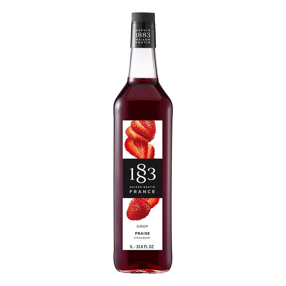 Strawberry Syrup 1883 Maison Routin - 1 Liter Bottle-Syrups-1883 Maison Routin-Restaurant Supply Drop