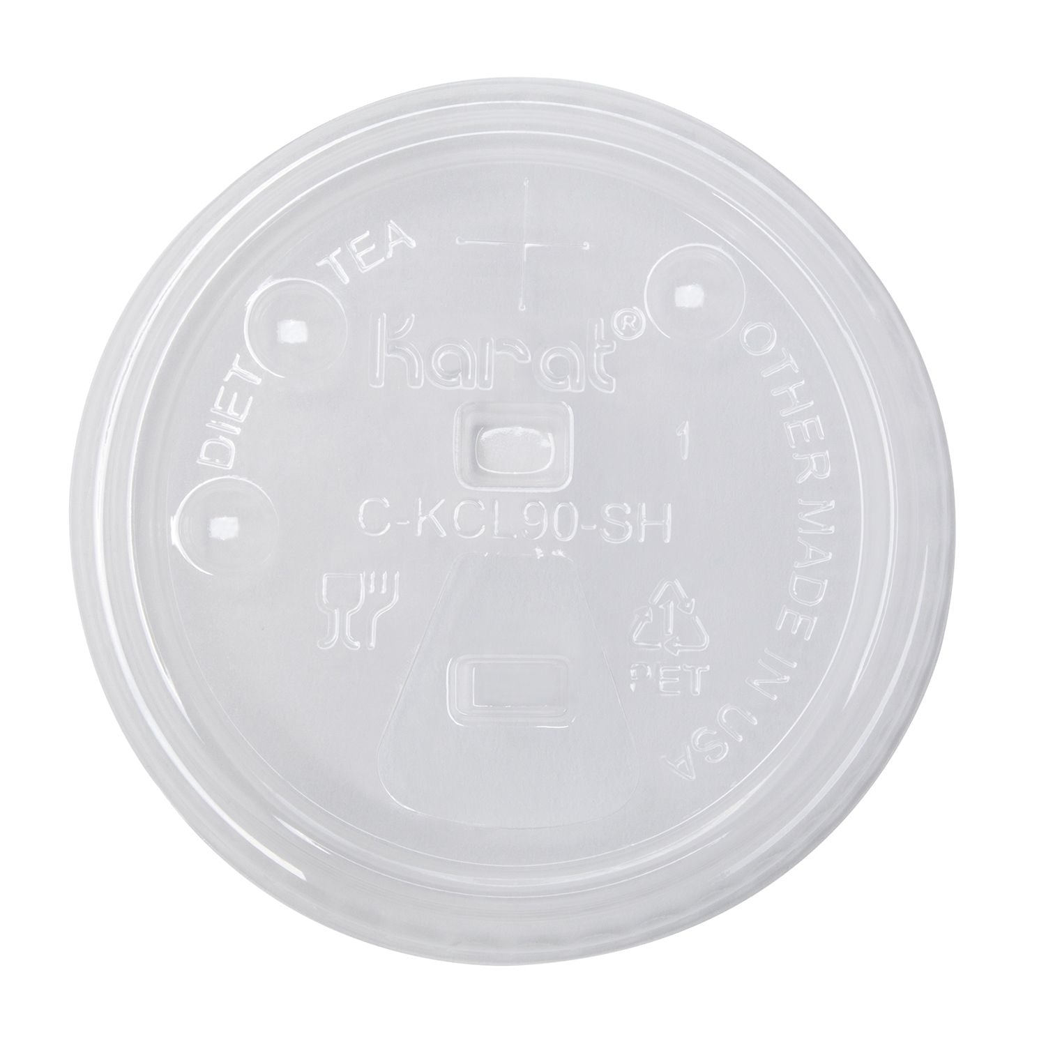 Strawless Sipper Lid 12-22 oz - Karat 90mm Paper Cold Cup Flat Lids - 1,000 ct-Cups & Lids-Karat-Restaurant Supply Drop