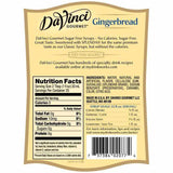 Sugar Free Gingerbread DaVinci Syrup Bottle - 750mL-Syrups-DaVinci Gourmet-Restaurant Supply Drop