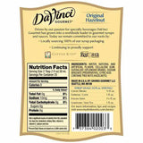 Sugar Free Hazelnut DaVinci Syrup Bottle - 750mL -Original-Syrups-DaVinci Gourmet-Restaurant Supply Drop