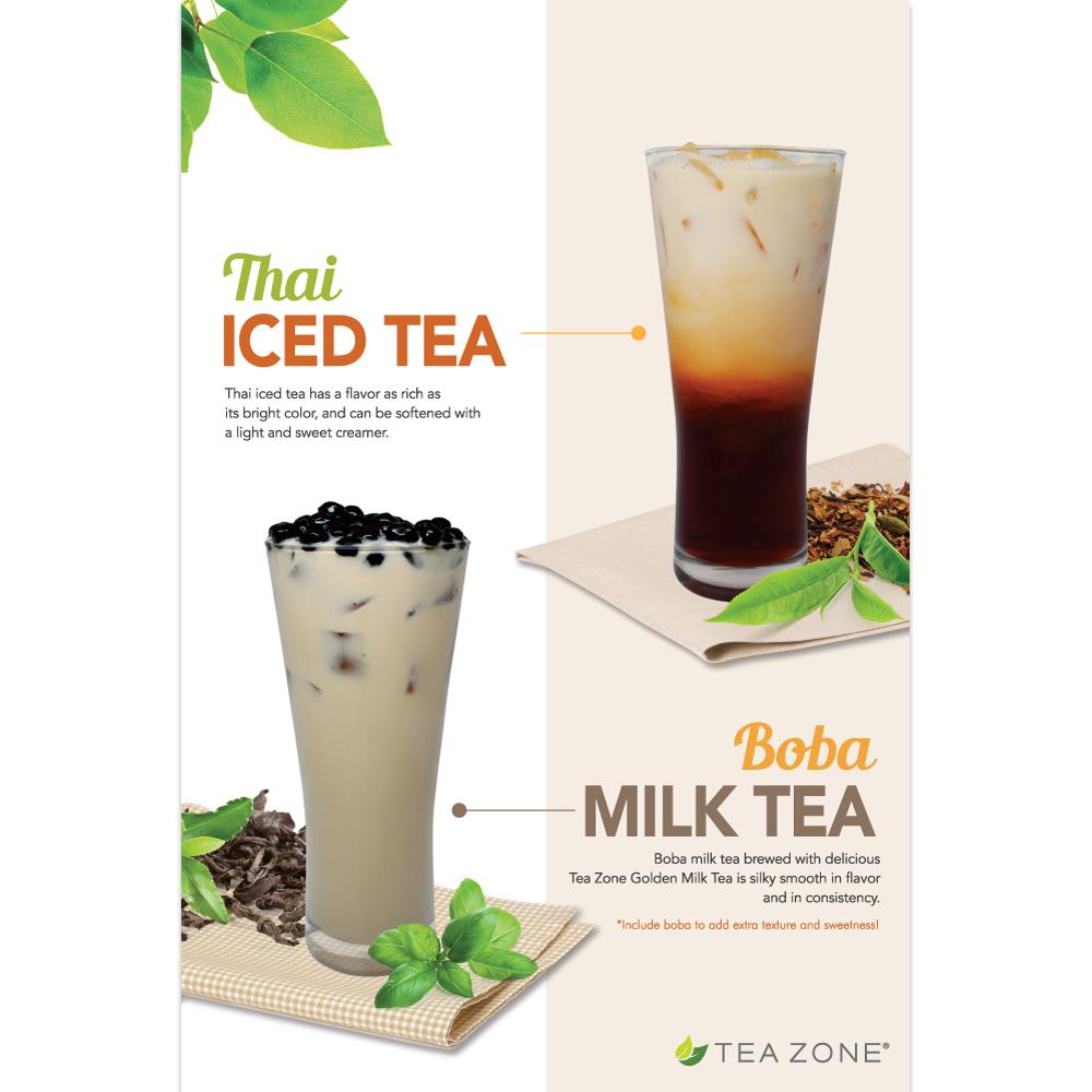 Tea Zone "Boba Tea & Thai Tea" Poster-Displays-Karat-Restaurant Supply Drop