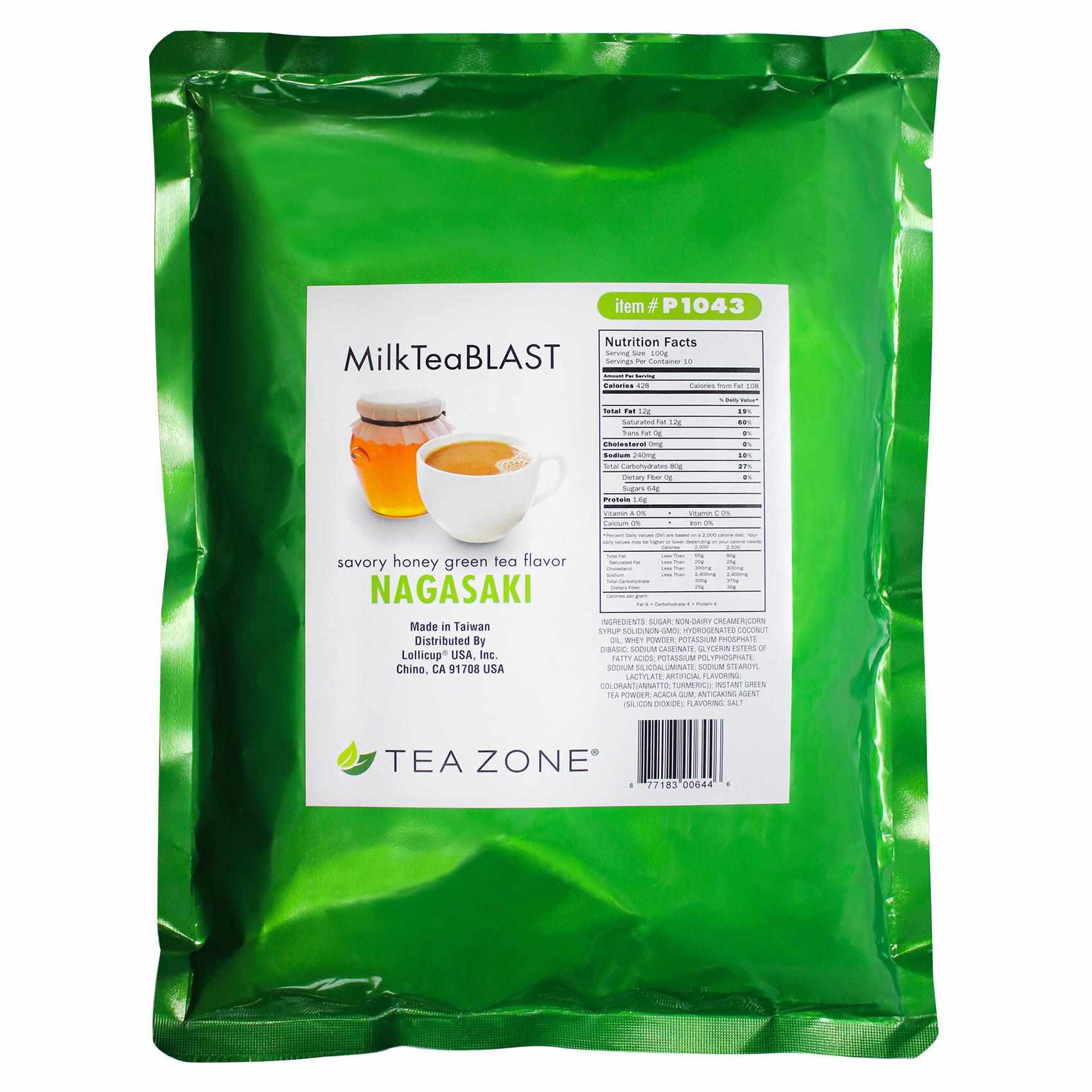 Tea Zone MilkTeaBLAST Nagasaki Savory Honey Green Tea Powder (2.2 lbs)-Powdered Base-Tea Zone-Restaurant Supply Drop