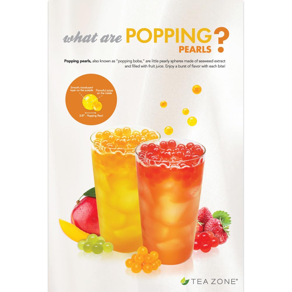 Tea Zone "What Are Popping Pearls?" Poster-Displays-Karat-Restaurant Supply Drop