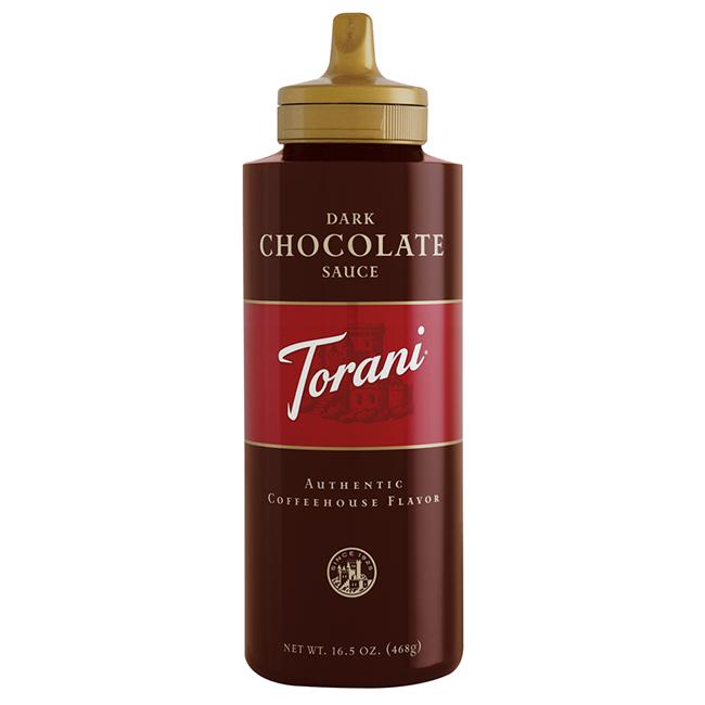 Torani Dark Chocolate Sauce Squeeze Bottle (16.5oz)-Sauces-torani-Restaurant Supply Drop