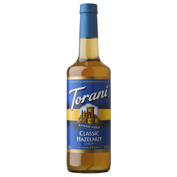 Torani Sugar Free Classic Hazelnut Syrup - 750 ml Bottle-Syrups-torani-Restaurant Supply Drop