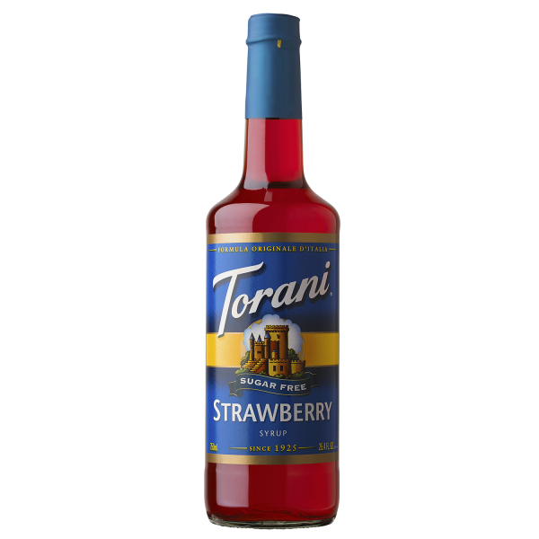 Torani Sugar Free Strawberry Syrup - 750 ml Bottle-Syrups-torani-Restaurant Supply Drop