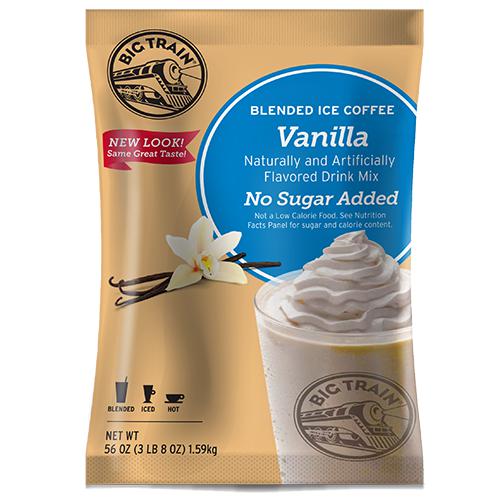 Vanilla Latte No Sugar Added Blended Ice Coffee - Big Train Mix - Bag 3.5 pounds-Powdered Base-Big Train-Restaurant Supply Drop