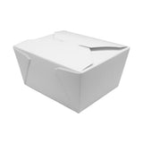 White Microwavable Folded Paper #1 Takeout Boxes - Karat Small Fold-To-Go Container - 30oz - 4.3" X 3.5" X 2.4" - 450 Count-To-Go Packaging-Karat-Restaurant Supply Drop