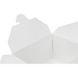 White Microwavable Folded Paper #1 Takeout Boxes - Karat Small Fold-To-Go Container - 30oz - 4.3" X 3.5" X 2.4" - 450 Count-To-Go Packaging-Karat-Restaurant Supply Drop