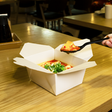 White Microwavable Folded Paper #1 Takeout Boxes - Karat Small Fold-To-Go Container - 30oz - 4.3" X 3.5" X 2.4" - 450 Count-To-Go Packaging-Karat-Restaurant Supply Drop