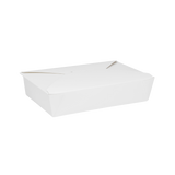 White Microwavable Folded Paper #2 Take-Out Container - Karat Fold-To-Go Box - 54oz - 7.8" X 5.5" X 1.8" - 200 Count-To-Go Packaging-Karat-Restaurant Supply Drop