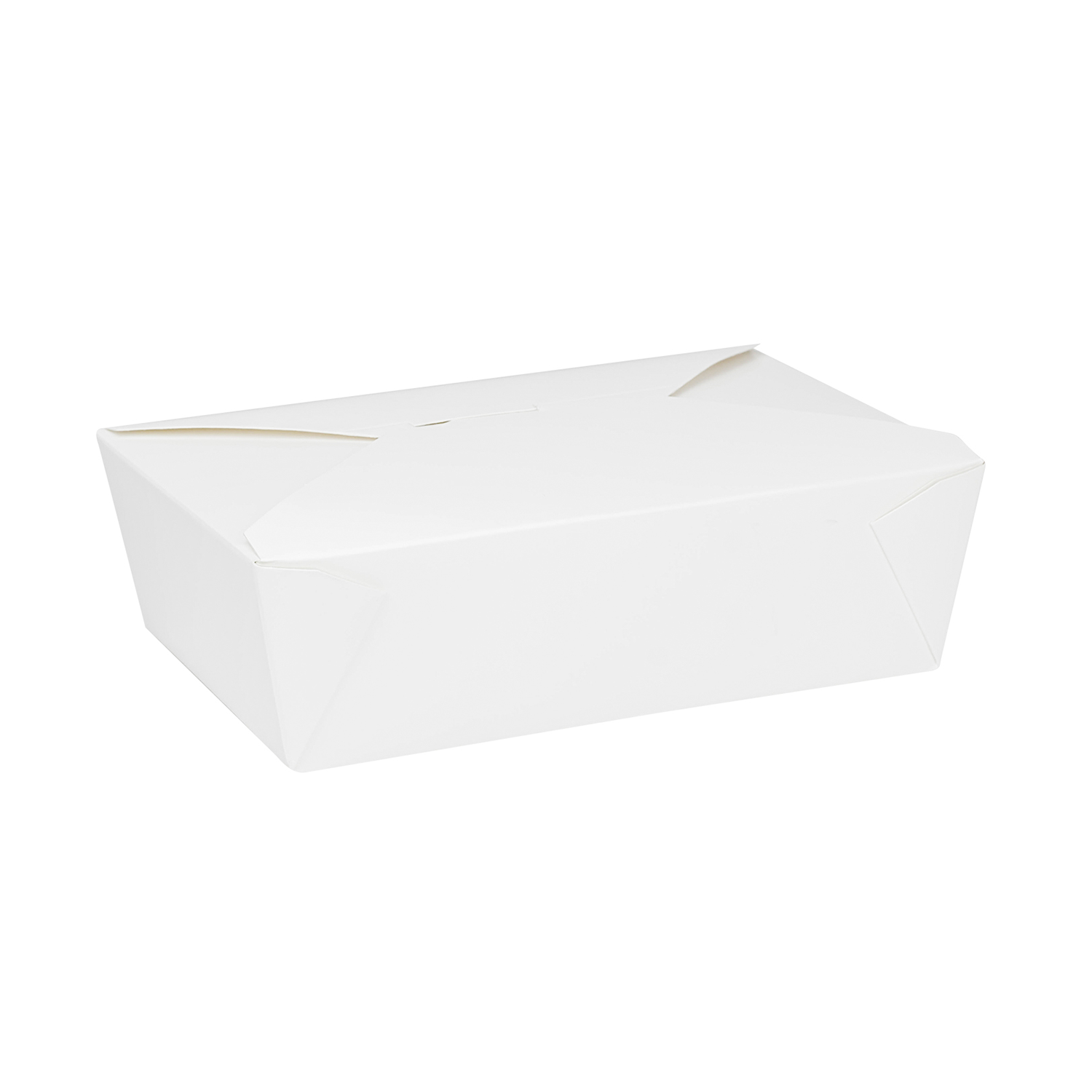 White Microwavable Folded Paper #3 Take-Out Container - Karat Large Fold-To-Go Box - 76oz - 7.8" X 5.5" X 2.4" - 200 Count-To-Go Packaging-Karat-Restaurant Supply Drop