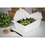 White Microwavable Folded Paper #4 Take-Out Container - Karat Extra Large Fold-To-Go Box - 110oz - 7.8" x 5.5" x 3.5" - 160 Count-To-Go Packaging-Karat-Restaurant Supply Drop