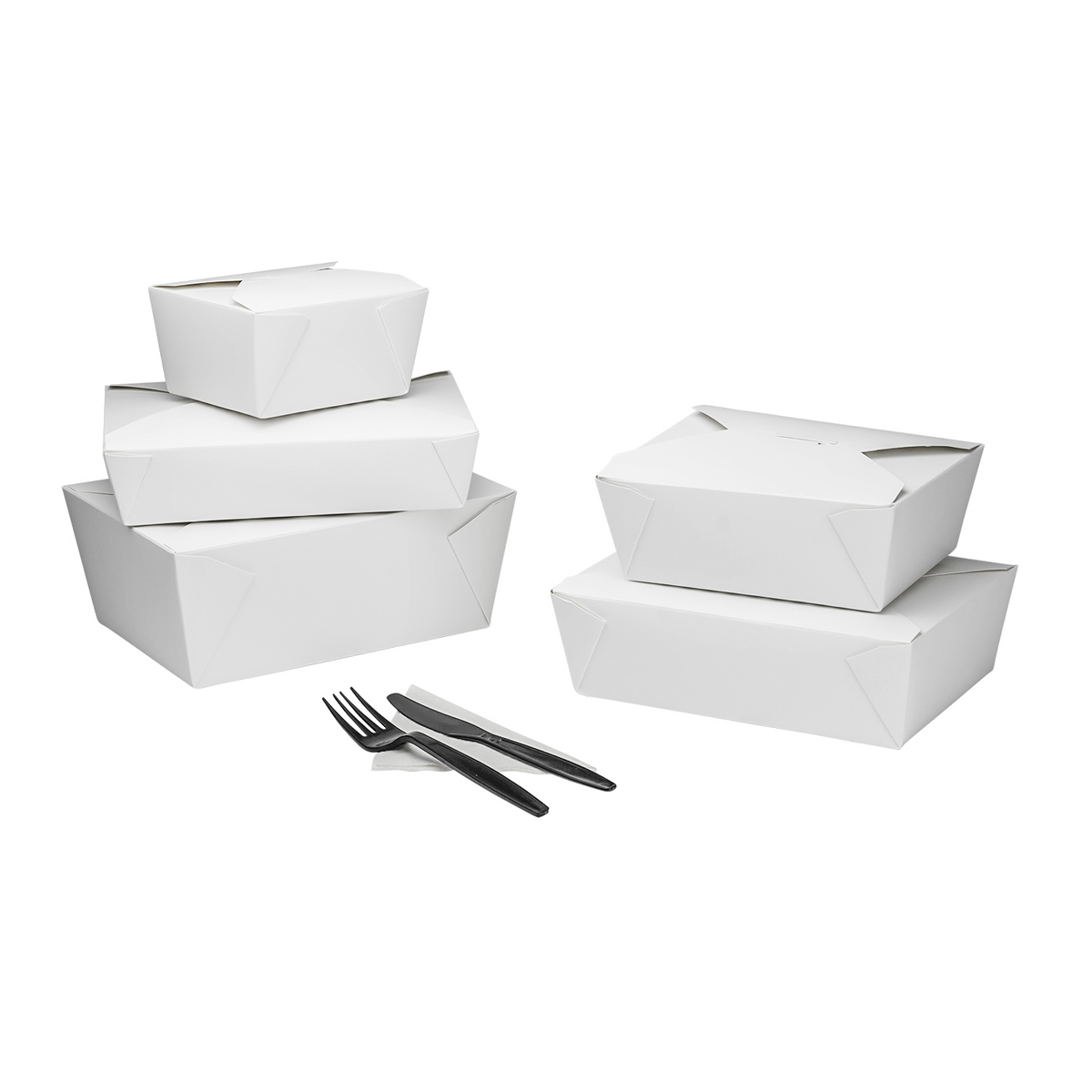 White Microwavable Folded Paper #4 Take-Out Container - Karat Extra Large Fold-To-Go Box - 110oz - 7.8" x 5.5" x 3.5" - 160 Count-To-Go Packaging-Karat-Restaurant Supply Drop