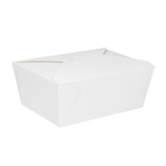 White Microwavable Folded Paper #4 Take-Out Container - Karat Extra Large Fold-To-Go Box - 110oz - 7.8" x 5.5" x 3.5" - 160 Count-To-Go Packaging-Karat-Restaurant Supply Drop