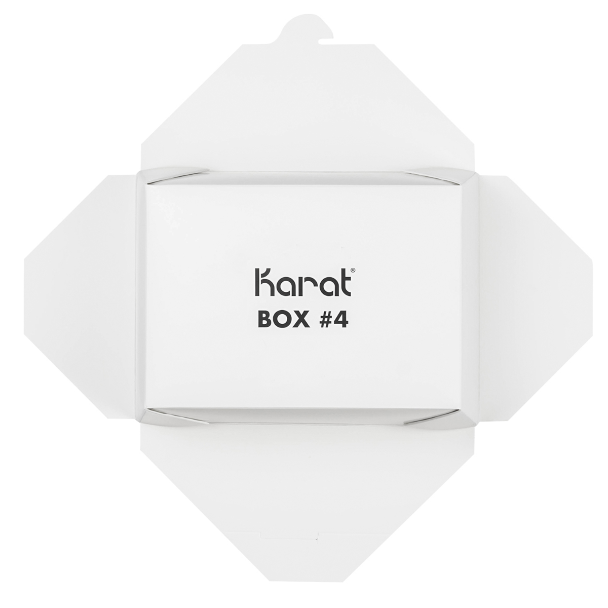 White Microwavable Folded Paper #4 Take-Out Container - Karat Extra Large Fold-To-Go Box - 110oz - 7.8" x 5.5" x 3.5" - 160 Count-To-Go Packaging-Karat-Restaurant Supply Drop