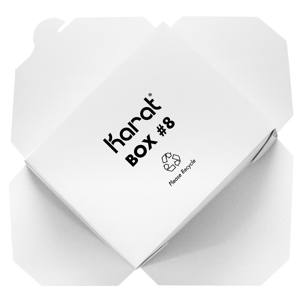 White Microwavable Folded Paper #8 Take-Out Container - Karat Fold-To-Go Box - 48oz - 5.9" X 4.6" X 2.4" - 300 Count-To-Go Packaging-Karat-Restaurant Supply Drop