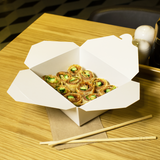 White Microwavable Folded Paper #8 Take-Out Container - Karat Fold-To-Go Box - 48oz - 5.9" X 4.6" X 2.4" - 300 Count-To-Go Packaging-Karat-Restaurant Supply Drop