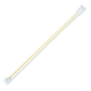 Yellow Plastic Straws 9'' Giant Straws (8mm) Paper Wrapped - Yellow - 2,500 count-Karat