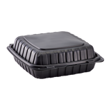 Jumbo Black Take Out Containers - 9"x9" Mineral Filled Hinged Carry Out Boxes - Karat Earth - Black - 120 ct-Karat