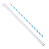 Paper Straws - Karat Earth 9" Giant Paper Spiral Straws (7mm) Wrapped - Blue & White (1,200 ct)-Restaurant Supply Drop