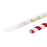 Paper Straws - Karat Earth 9" Giant Paper Spiral Straws (7mm) Wrapped - Red & White (1,200 ct)-Restaurant Supply Drop