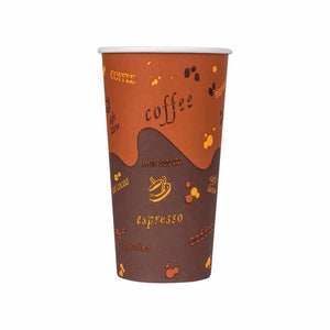 Cafe Coffee Cups | 20oz Stock Print Paper Hot Cups (90mm) - 600 ct-Karat