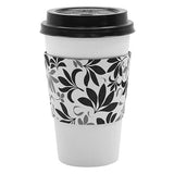 Coffee Sleeves - Traditional Cup Jackets - Fleur Black - 1,000 ct-Karat