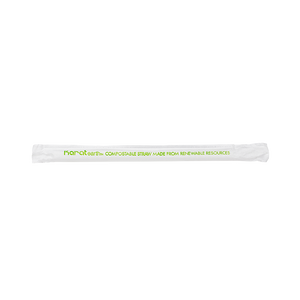 Clear PLA Colossal Straws - Karat Earth 9" PLA Colossal Straws (10mm) - Clear - Paper Wrapped-Karat