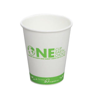 Compostable Coffee Cups - 10oz Eco-Friendly Paper Hot Cups - One Cup, One Earth (90mm) - 1,000 ct-Karat
