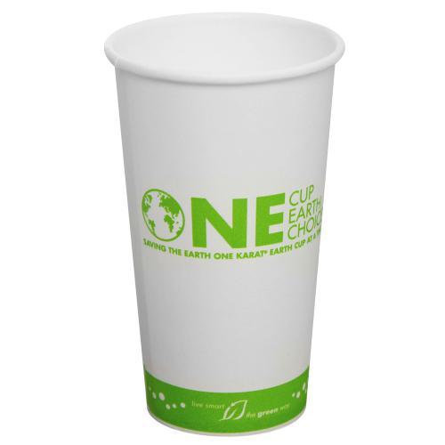 Compostable Coffee Cups - 20oz Eco-Friendly Paper Hot Cups - One Cup, One Earth (90mm) - 600 ct-Karat