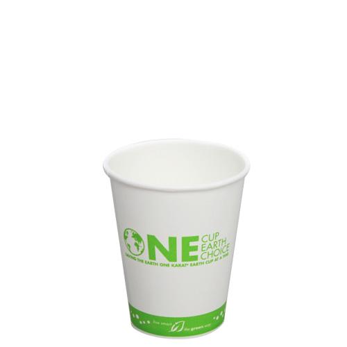 Compostable Coffee Cups - 8oz Eco-Friendly Paper Hot Cups - One Cup, One Earth (80mm) - 1,000 ct-Karat
