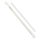 Clear PLA Straws - Karat Earth 7.75" Giant PLA Straws (7mm) Paper Wrapped - Clear - 2000 ct-Karat