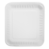 Large Compostable Food Containers - Karat Earth 8''x8'' Compostable Bagasse Hinged Containers - 200 ct-Karat