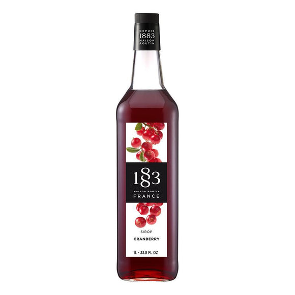 Cranberry Syrup 1883 Maison Routin - 1 Liter Bottle-1883 Maison Routin