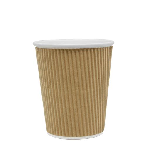 Disposable Paper Hot Cups - 500ct - Hot Beverage Cups, Paper Tea Cup - 12 oz - Eco Green - Ripple Wall, No Need for Sleeves - Insulated - Wholesale