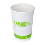 Compostable Insulated Coffee Cups - 16oz Eco-Friendly Insulated Paper Hot Cups - One Cup, One Earth (90mm) - 500 ct-Karat