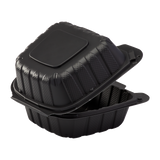Small Black Take Out Containers - 6"x6" Mineral Filled Hinged Carry Out Boxes - Karat Earth - Black - 400 ct-Karat