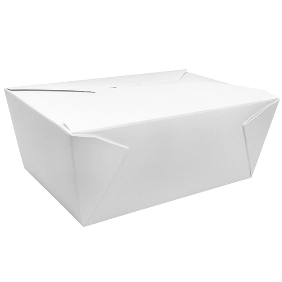 White Microwavable Folded Paper #4 Take-Out Container - Karat Extra Large Fold-To-Go Box - 110oz - 7.8