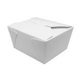 White Microwavable Folded Paper #1 Takeout Boxes - Karat Small Fold-To-Go Container - 30oz - 4.3" X 3.5" X 2.4" - 450 Count-Karat