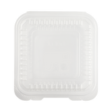 7''x7'' Hinged Containers - Medium Clamshell Takeout Boxes - Karat PP Plastic - 250 count-Karat